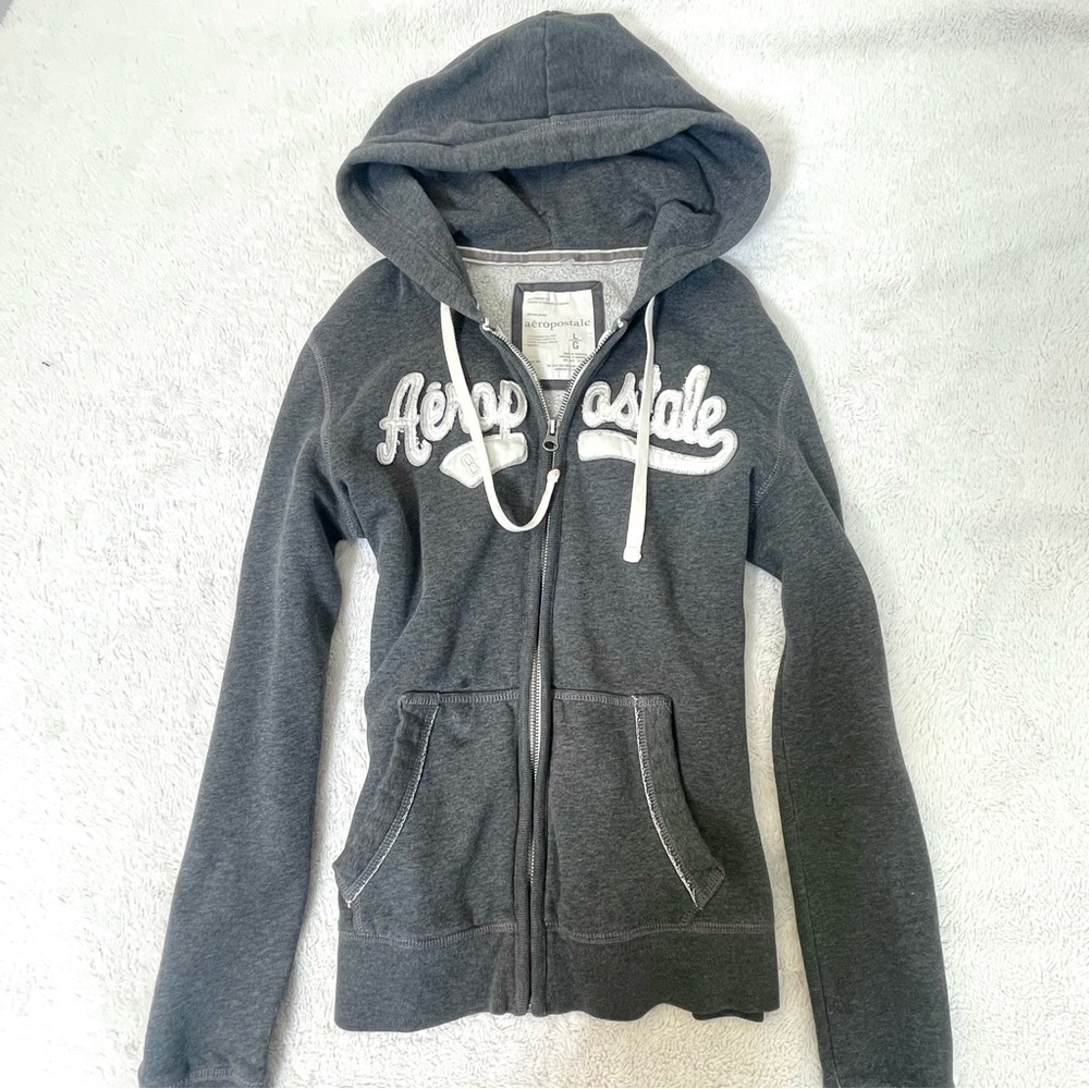 SOLD!! Aeropostale Charcoal Zip-Up Jacket